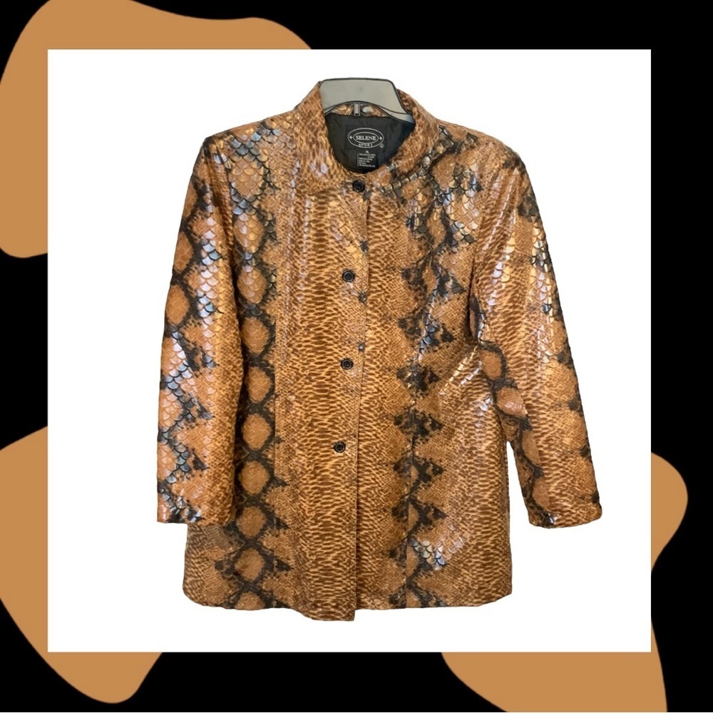 Selene Sport Snakeskin Look Lightweight Lined Jacket Wm XL